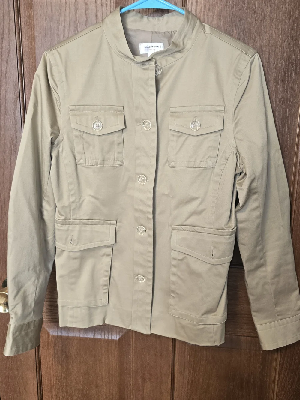 🤎 Isaac Mizrahi Live Khaki Utility Safari Jacket Multi Pocket Jacket MEDIUM